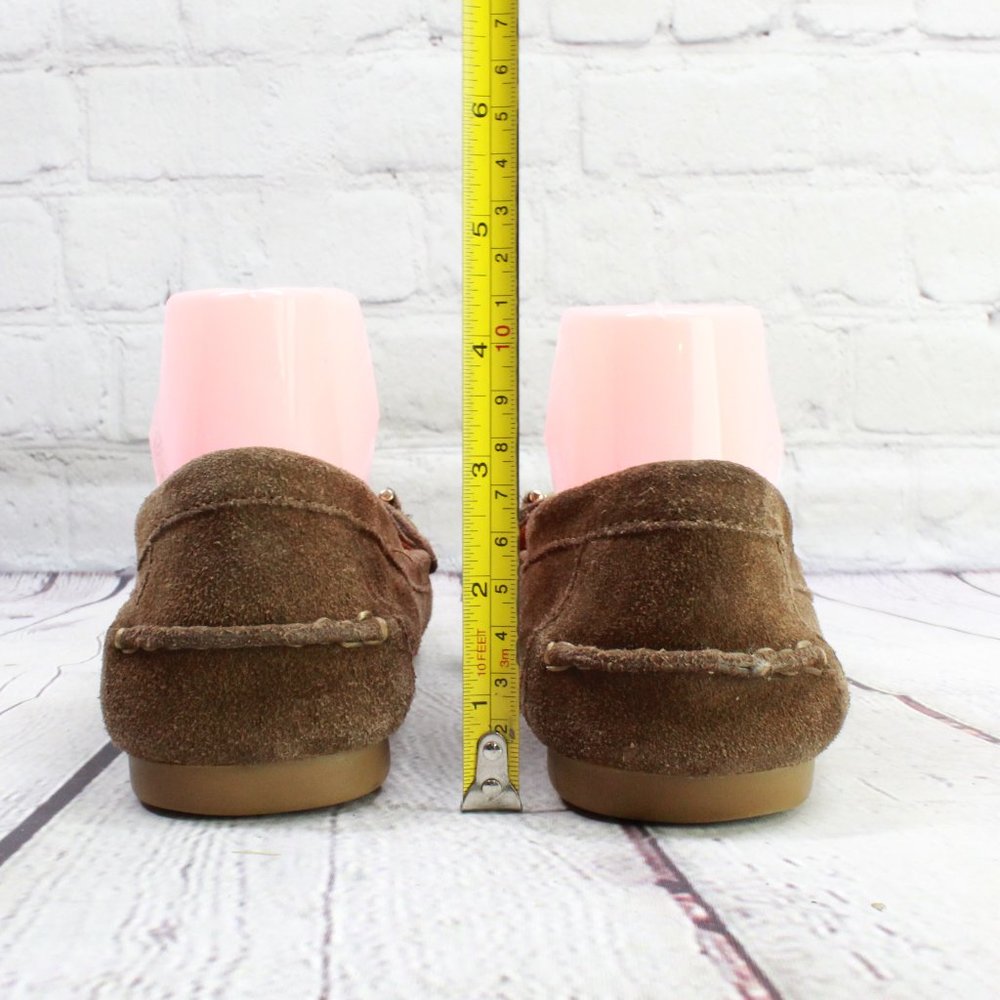 Coach Fortunata Brown Suede Logo Moc Toe Loafers Driving Shoes Size 8.5 - Picture 8 of 9
